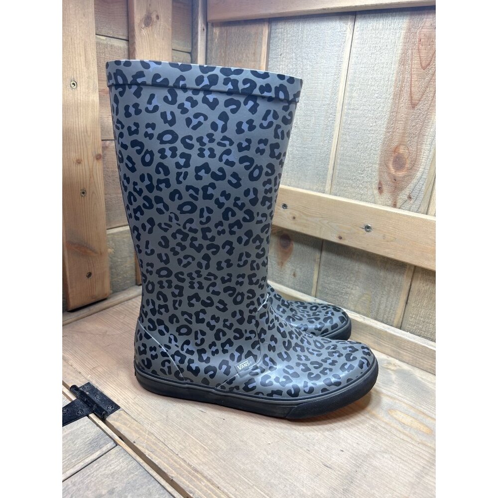 Vans Women's Black Leopard Rain Boots